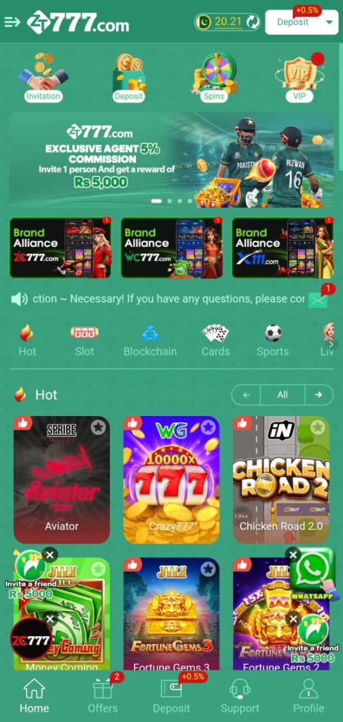 ZT777 Game Interface Screenshot